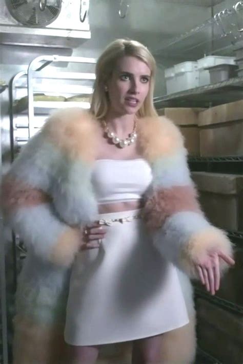 chanel scream queens costume|Chanel fur coat scream queens.